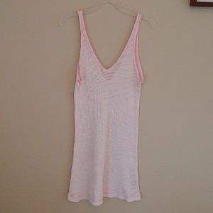 Hard Tail Sheer Light Pink Patterned Workout Top